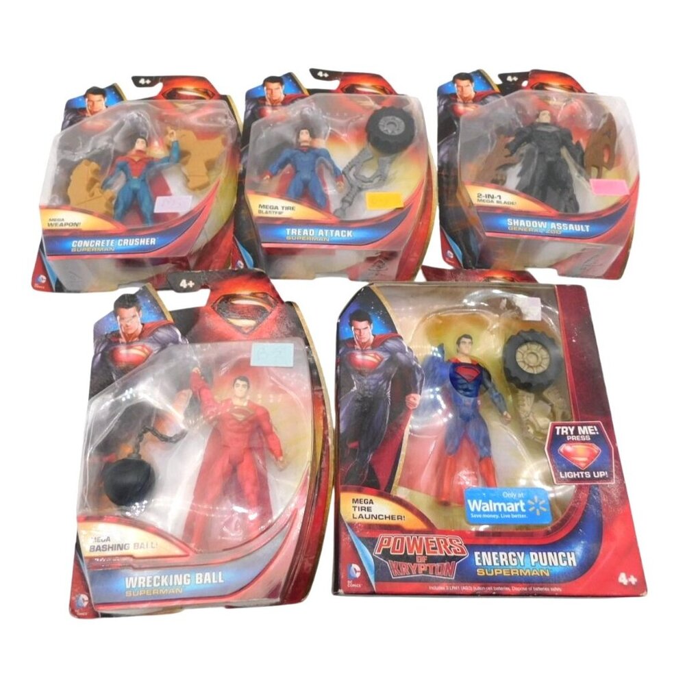5 Mattel Superman Man of Steel Plastic Action Figure Toys 2013 General Zod READ